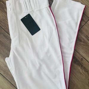 *Two Pairs* Men’s Baseball white Pants with Red Trim